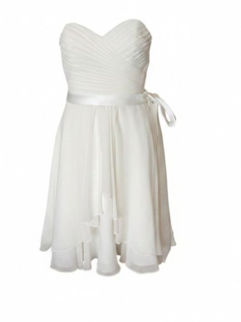 Mori Lee by Madeline Gardner ivory Strapless knee length cocktail Dress size 4 - Picture 2 of 9